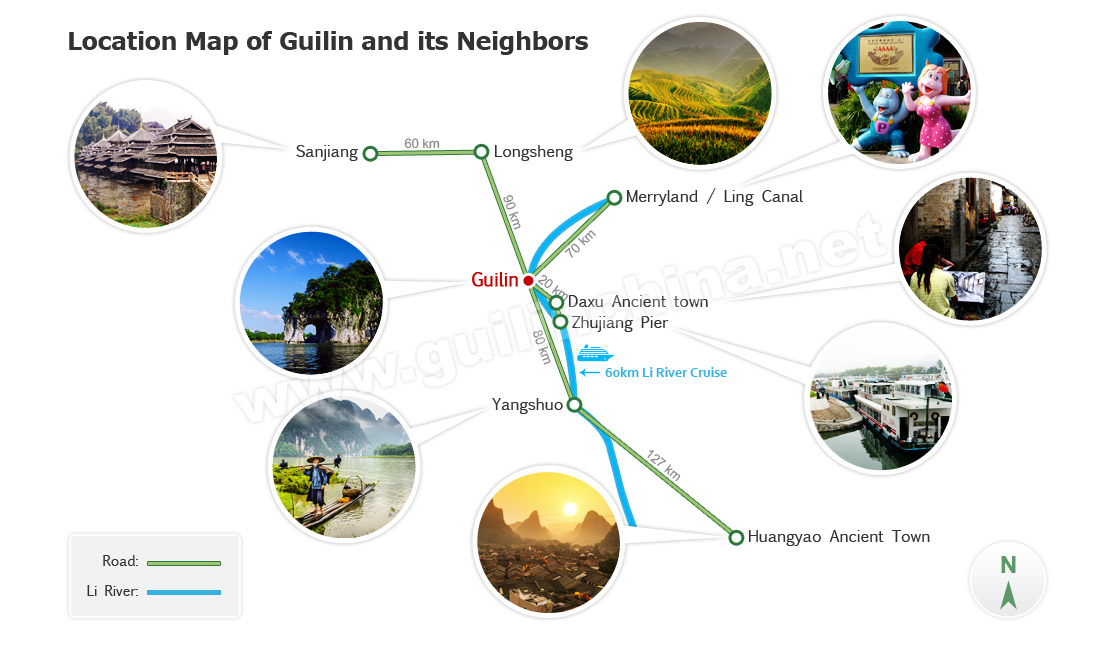 Guilin Travel Guide Map