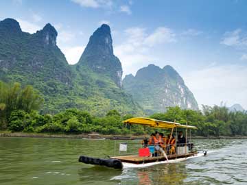 Bamboo Rafting on Yulong River